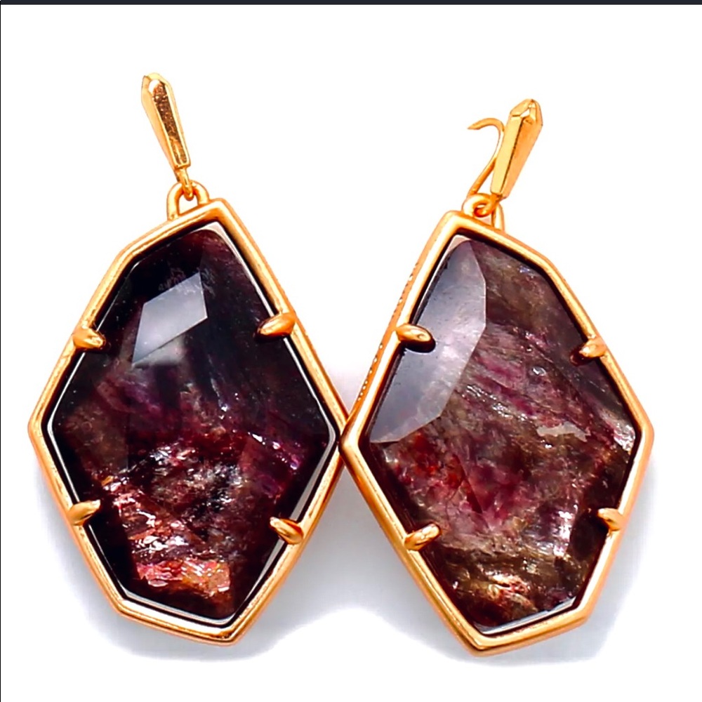 NWT Kendra Scott Dunn Rose Gold Sable Mica Drops MSRP $158 😍 - Picture 1 of 9